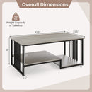 43.5" Coffee Table 2-Tier with Open Storage Shelf