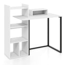 43.5" Computer Desk with Charging Station and Ergonomic Monitor Stand-White