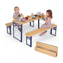 43.5 Inch Folding Kids Picnic Table & Bench Set No Assembly Wooden Toddler Table
