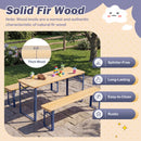 43.5 Inch Folding Kids Picnic Table & Bench Set No Assembly Wooden Toddler Table