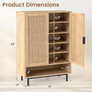 6-Tier Tall Shoe Cabinet with Double Doors - 43 Inch