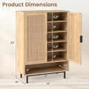 6-Tier Tall Shoe Cabinet with Double Doors - 43 Inch