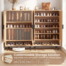 6-Tier Tall Shoe Cabinet with Double Doors - 43 Inch