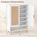 6-Tier Tall Shoe Cabinet with Double Doors - 43 Inch