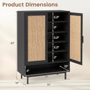 6-Tier Tall Shoe Cabinet with Double Doors - 43 Inch
