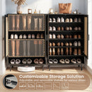 6-Tier Tall Shoe Cabinet with Double Doors - 43 Inch