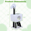 43-Inch Lamb-Shaped Cat Tower with 2-Door Rattan Condo for Indoor Kittens