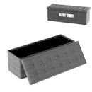 43 Inches Folding Storage Ottoman Bench Linen End of Bed Bench with Padded Seat