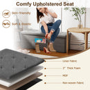 43 Inches Folding Storage Ottoman Bench Linen End of Bed Bench with Padded Seat