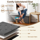 43 Inches Folding Storage Ottoman Bench Linen End of Bed Bench with Padded Seat