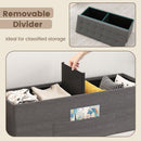 43 Inches Folding Storage Ottoman Bench Linen End of Bed Bench with Padded Seat