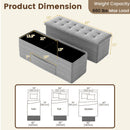 43 Inches Folding Storage Ottoman Bench Linen End of Bed Bench with Padded Seat