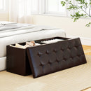 43 Inches Folding Storage Ottoman Bench Foot Rest Stool End of Bed Bench