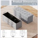 43 Inches Folding Storage Ottoman Bench Foot Rest Stool End of Bed Bench