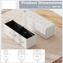43 Inches Folding Storage Ottoman Bench Foot Rest Stool End of Bed Bench