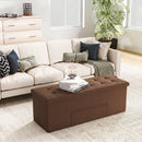 43-Inch Folding Storage Ottoman Bench with Padded Seat