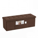 43-Inch Folding Storage Ottoman Bench with Padded Seat