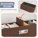 43-Inch Folding Storage Ottoman Bench with Padded Seat