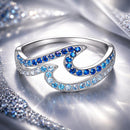 925 Sterling Silver Size 6.0 White Gold Plated CZ Ring for Women