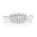 0.37 Carat Genuine White Diamond 14K White Gold Ring (E-F Color, VS-SI Clarity)