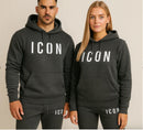 Stylish Letter-Printed Casual Fleece-Lined Sportswear Set