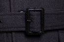 Double-breasted Hooded Belted Mid-length Wool Trench Coat