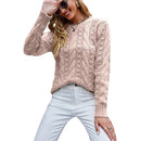 Pullover Long-sleeve Cable-knit Sweater For Women
