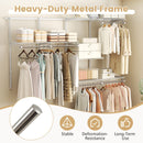 Closet System 4-8 FT Wall-Mounted Closet Shelves and Rod