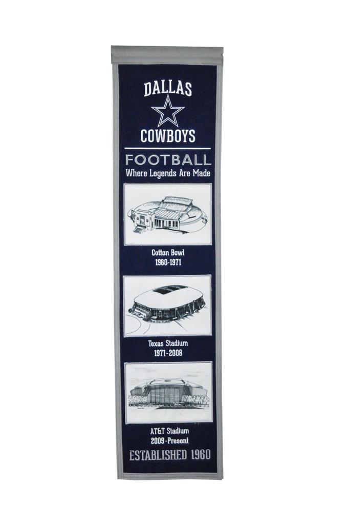 Dallas Cowboys Stadiums NFL Football Heritage Banner