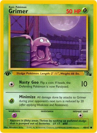 Grimer 048/62 - Fossil 1st Edition