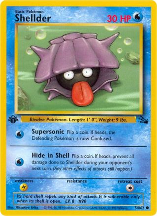 Shellder 054/62 - Fossil 1st Edition