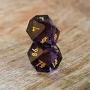 Deep Plum Multifaceted Glass Dice Set