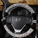 Leopard Print Winter Plush Steering Wheel Cover