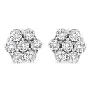 14K White Gold 1/2 cttw Round-Cut Diamond Floral Stud Earrings (I-J Color, SI2-I1 Clarity)