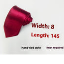 8cm Black Hand-tied Plain Suit Tie