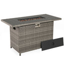 44.5 Inch Propane Fire Pit Table Rattan Gas 2-in-1 with Stainless Steel Burner