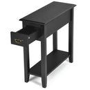 End Table Bedside Sofa End Table Narrow Nightstand with Wooden Legs