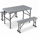 44" Folding Picnic Table Set with 2 Benches HDPE