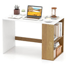 44 Inch Wooden Computer Desk with Bookshelf for Small Space