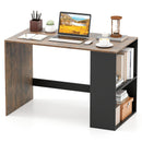 44 Inch Wooden Computer Desk with Bookshelf for Small Space