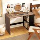 44 Inch Wooden Computer Desk with Bookshelf for Small Space