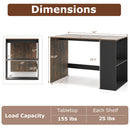 44 Inch Wooden Computer Desk with Bookshelf for Small Space