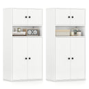 44 Inches Tall Bookshelf with Doors and Adjustable Shelf