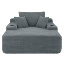 Convertible Chaise Lounge Sleeper Sofa with Cup Holders & Pillows