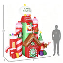 10FT Inflatable Candy Castle Christmas Decoration with LED Lights