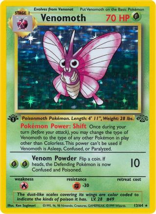 Venomoth 013/64 - Jungle 1st Edition Holofoil