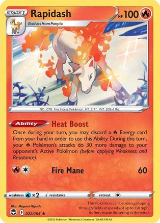 Rapidash 022/195 - SWSH12 Silver Tempest Reverse Holofoil
