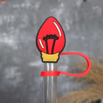 Christmas Light Straw Topper- Red
