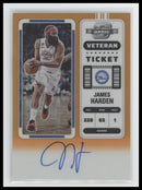 2022-23 Panini Contenders Veteran Ticket Orange James Harden #/15 Auto #VT-JHD