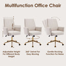 Mid-Back Velvet Office Chair with Memory Foam Cushion